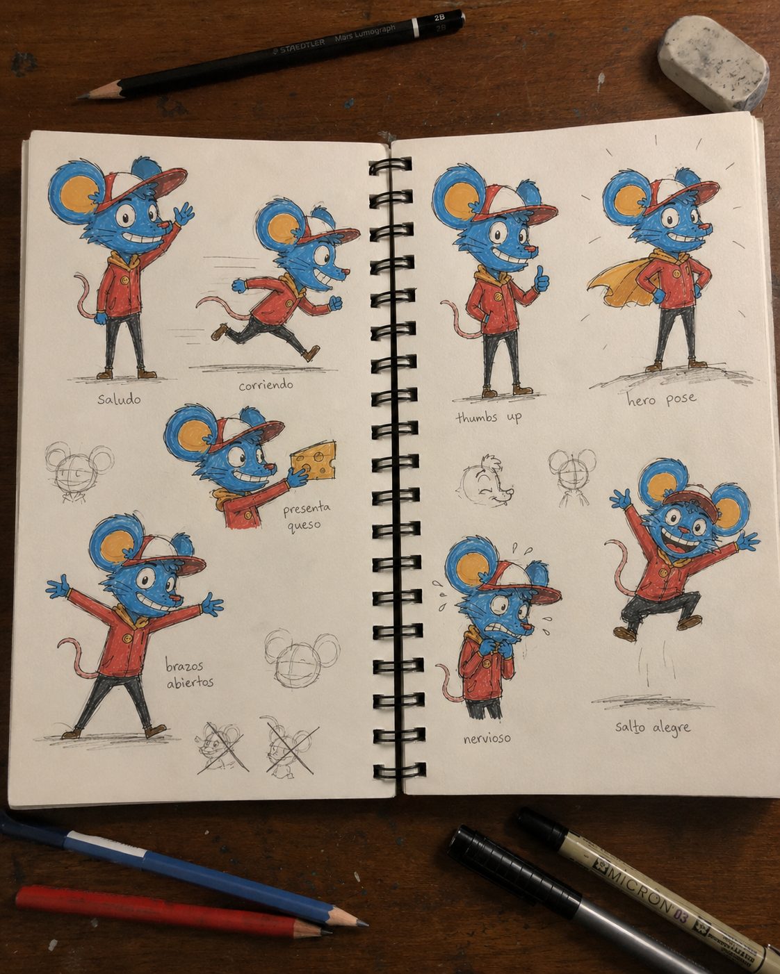 Sistema de poses — del boceto inicial a la exploración de gestualidad